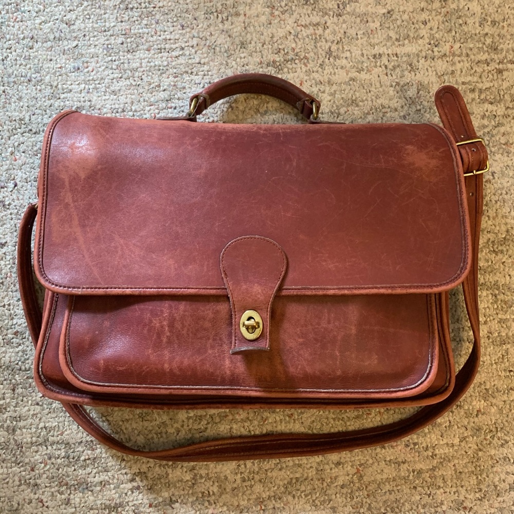 VTG Coach leather briefcase messenger
